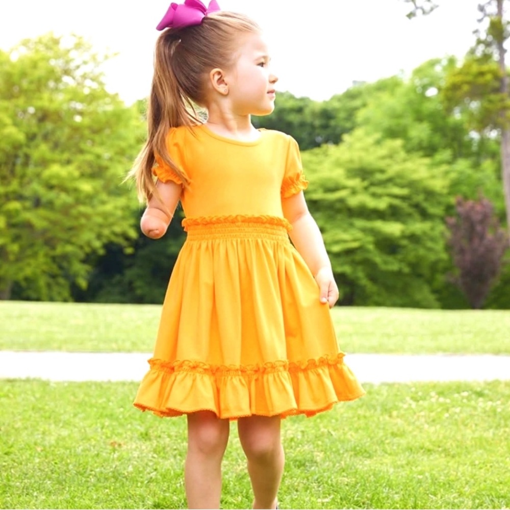 Matilda Jane Mustard Yellow Ruffle Hem Dress